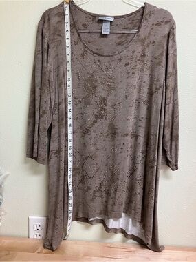 Catherines Taupe Studded Scoop-Neck Tunic